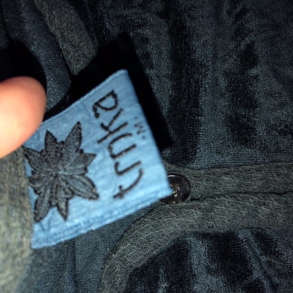 TRNKA 80%rayon chenille earthy teal knit cardigan - Picture 2 of 7